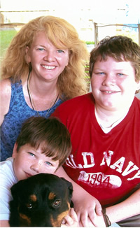 Kathleen Berry with Children, Zachary and Ryan