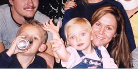 Tate, Kahleah, and Shannon Harding in a family photo